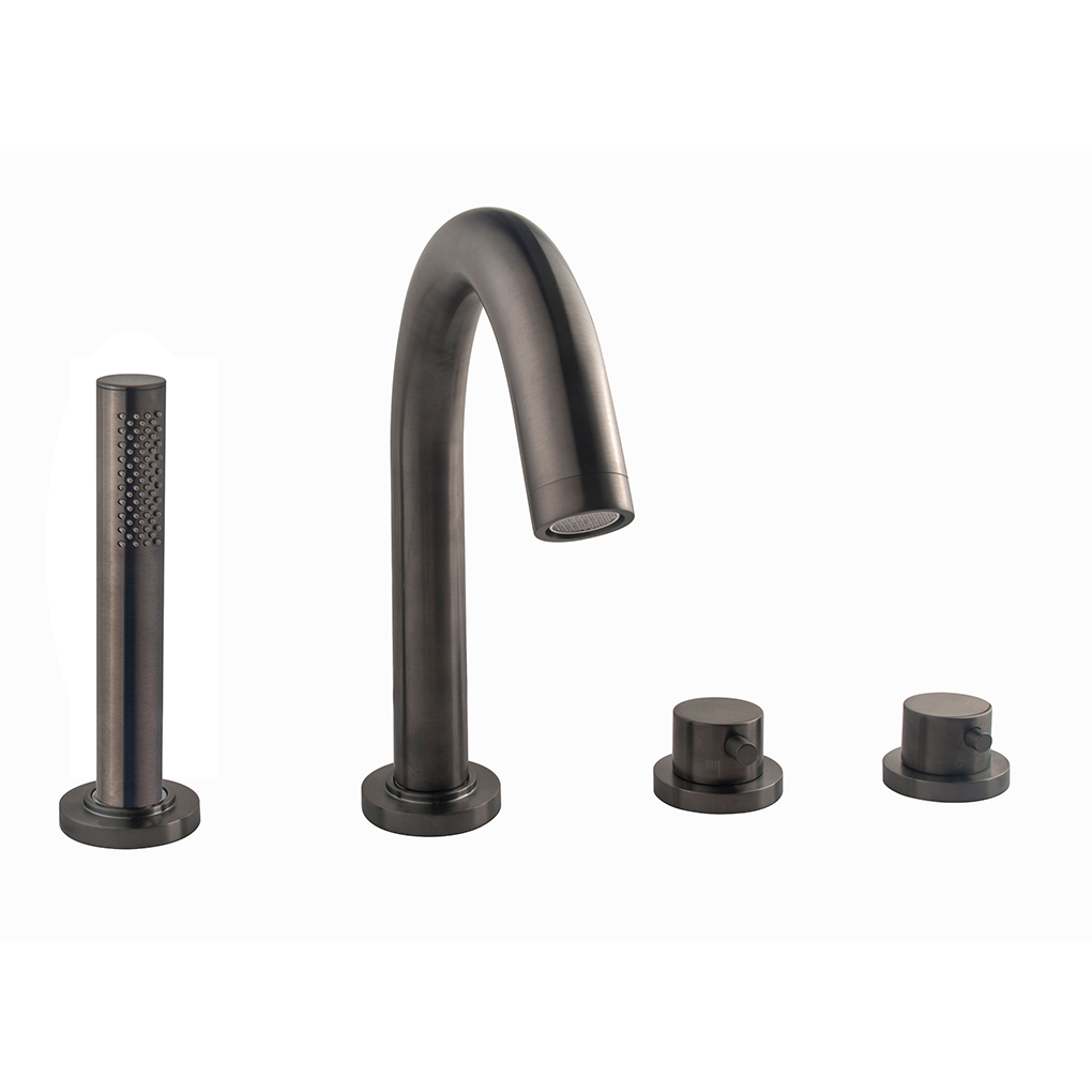 Wiesbaden Caral Badrand Afbouwset Thermostatisch – 4-gats Gunmetal